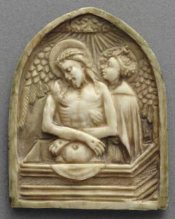 Gabled panel, 1 register (pendant; pendentif); known as 'La Pitié Nostre Seigneur'; reused as a pax (baiser de paix) (Front)