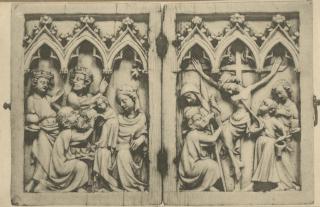 Diptych, 1 register, 3 arches across (frise d'arcatures; plaquettes) (Front)
