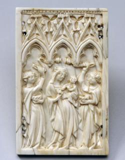 Wing, left (fragment of a diptych), 1 register, 3 arches across (plaquette; frise d'arcatures) (Front)