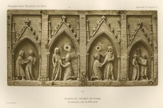Lid (fragment of a casket), 1 register, 4 arches across (coffret; frise d'arcatures; colonnettes) (Front)