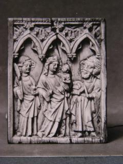 Wing, left (fragment of a diptych), 1 register, 3 arches across (plaquette; frise d'arcatures) (Front)
