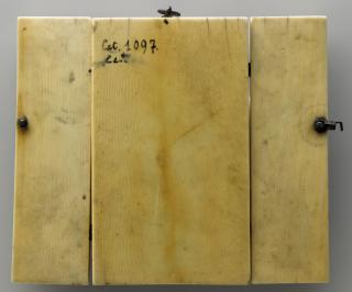 Triptych, 1 register, 1 arch across, with rosettes (colonnettes) (Back)