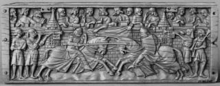 Panel (fragment of a casket), 1 register (coffret) (Front)