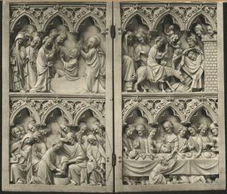 Diptych, 2 registers, 3 arches across (frise d'arcatures) (Front)