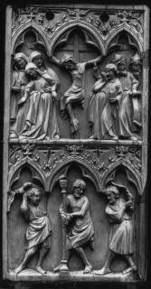 Wing, left (part of a diptych), 2 registers, 3 arches across (frise d'arcatures) (Front)