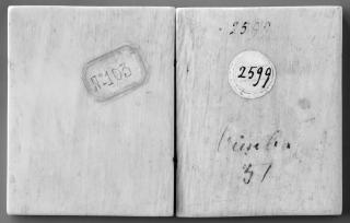 Diptych, 1 register, 3 arches across (frise d'arcatures; plaquettes) (Back)