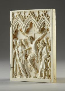 Wing, right (fragment of a diptych), 1 register, 3 arches across (plaquette; frise d'arcatures) (Front)