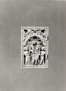 Wing, left (fragment of a diptych), 1 register, 1 arch across (plaquette) (Front)