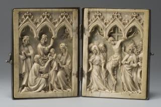 Diptych, 1 register, 3 arches across (plaquettes; frise d'arcatures) (Front)