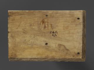 Panel (fragment of a casket), 1 register, 2 arches across (coffret; frise d'arcatures) (Back)