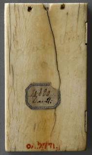 Wing, right (fragment of a diptych), 1 register, 1 arch across (plaquette) (Back)
