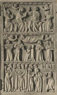 Diptych, 3 registers, bands of rosettes (décor de roses) (Wing, right)