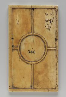 Writing tablet or lid of a weights and scale box, 1 register, 3 arches across (frise d'arcatures; plaquette; tablette à écrire) (Back)