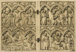 Diptych, 2 registers, 3 arches across (frise d'arcatures) (Front)