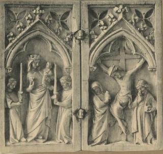 Diptych, 1 register, 1 arch across (plaquette) (Front)