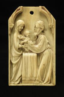Gabled panel (fragment of a polyptych; tabernacle), 1 register, 1 arch across (Front)