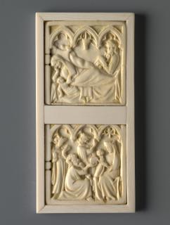 Wing, right (fragment of a diptych), 2 registers, 3 arches across (frise d'arcatures) (Front)