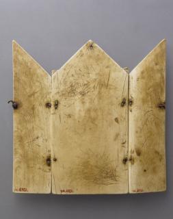 Gabled triptych, 3 registers, arches (colonnettes) (Back)