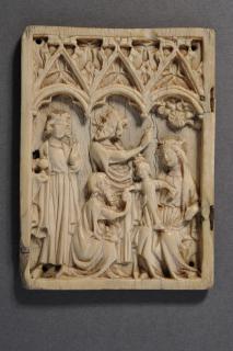Wing, left (fragment of a diptych), 1 register, 3 arches across (plaquette; frise d'arcatures) (Front)