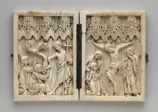 Diptych, 1 register, 6 arches across (plaquettes; frise d'arcatures) (Front)