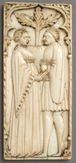 Panel (part of a casket), 1 register, 1 ogee arch across (plaquette; coffret) (Front)