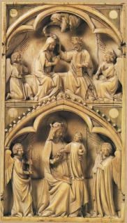 Panel, 2 registers, 1 arch across (fragment of a triptych or polyptych) (Front)