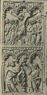 Diptych, 2 registers, 3 arches across (frise d'arcatures; colonnettes) (Wing, left)