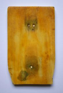 Wing, left (fragment of a diptych), 1 register, 1 arch across (plaquette) (Back)