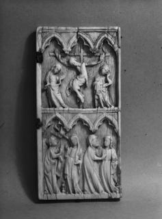 Wing, right (fragment of a diptych), 2 registers, 3 arches across (frise d'arcatures; plaquette) (Front)