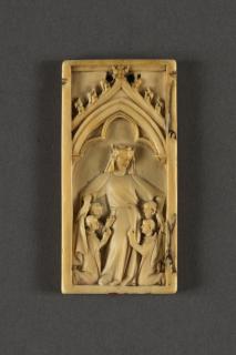 Wing, left (fragment of a diptych), 1 register, 1 arch across (plaquette) (Front)