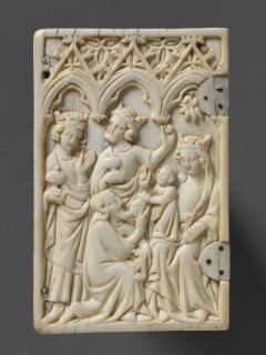 Double-sided panel (from a set of writing tablets), 1 register, 3 arches across (frise d'arcatures; tablette à écrire) (Side 1)