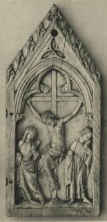 Gabled panel (fragment of a diptych or polyptych; wing, right), 1 register, 1 arch across (Front)