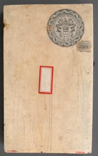 Diptych, 1 register, 1 arch across (plaquettes) (Back, closed (wing, left))