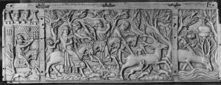 Panel (fragment of a casket; back; coffret); known as the 'Coffret de l'Académie' (Front)