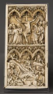 Wing, left (fragment of a diptych), 2 registers, 3 arches across (frise d'arcatures) (Front)