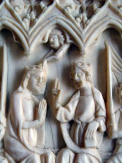 Wing, right (fragment of a diptych), 1 register, 3 arches across (plaquette; frise d'arcatures) (Detail)