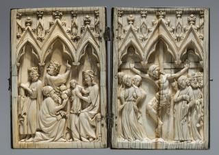 Diptych, 1 register, 3 arches across (plaquette; frise d'arcatures) (Front)