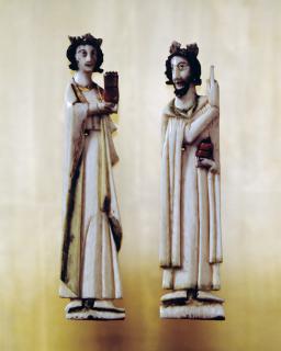 9 reliefs, fragments of a polyptych (appliqués; tabernacle) (Front)
