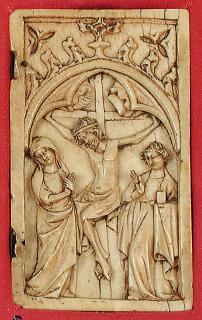 Wing, right (fragment of a diptych), 1 register, 1 arch across (plaquette) (Front)