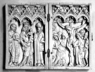 Diptych, 1 register, 3 arches across (plaquette; frise d'arcatures) (Front)