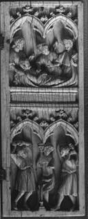 Triptych, 2 registers, 2 arches across (wings) and 4 arches across (centre panel) (frise d'arcatures) (Wing, right)