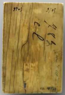 Wing, left (fragment of a diptych), 1 register, 1 arch across (plaquette) (Back)