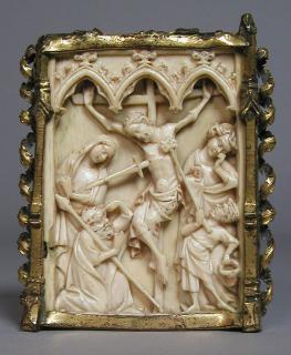Wing, right (fragment of a diptych), 1 register, 3 arches across (frise d'arcatures; plaquette); reused as a pax (baiser de paix) (Front)