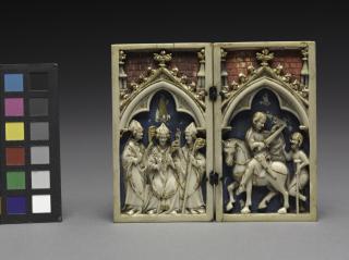 Diptych, 1 register, 1 arch across (plaquettes) (Front)
