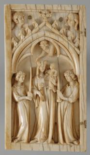 Wing, left (fragment of a diptych), 1 register, 1 arch across (plaquette) (Front)