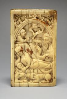 Double-sided panel (fragment of a triptych; centre panel), 1 register, 1 arch across (plaquette) (Side 2)