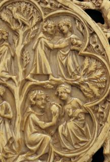 Mirror case, frame of 8 lobes (valve de miroir) (Front, detail)