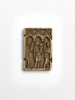 Wing, left (fragment of a diptych), 1 register, 3 arches across (plaquette; frise d'arcatures) (Front)