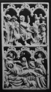 Openwork panel, 2 registers, 3 arches across (plaquette ajourée; frise d'arcatures) (Front)