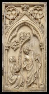 Wing, right (fragment of a diptych), 1 register, 1 arch across (plaquette; colonnettes) (Front)